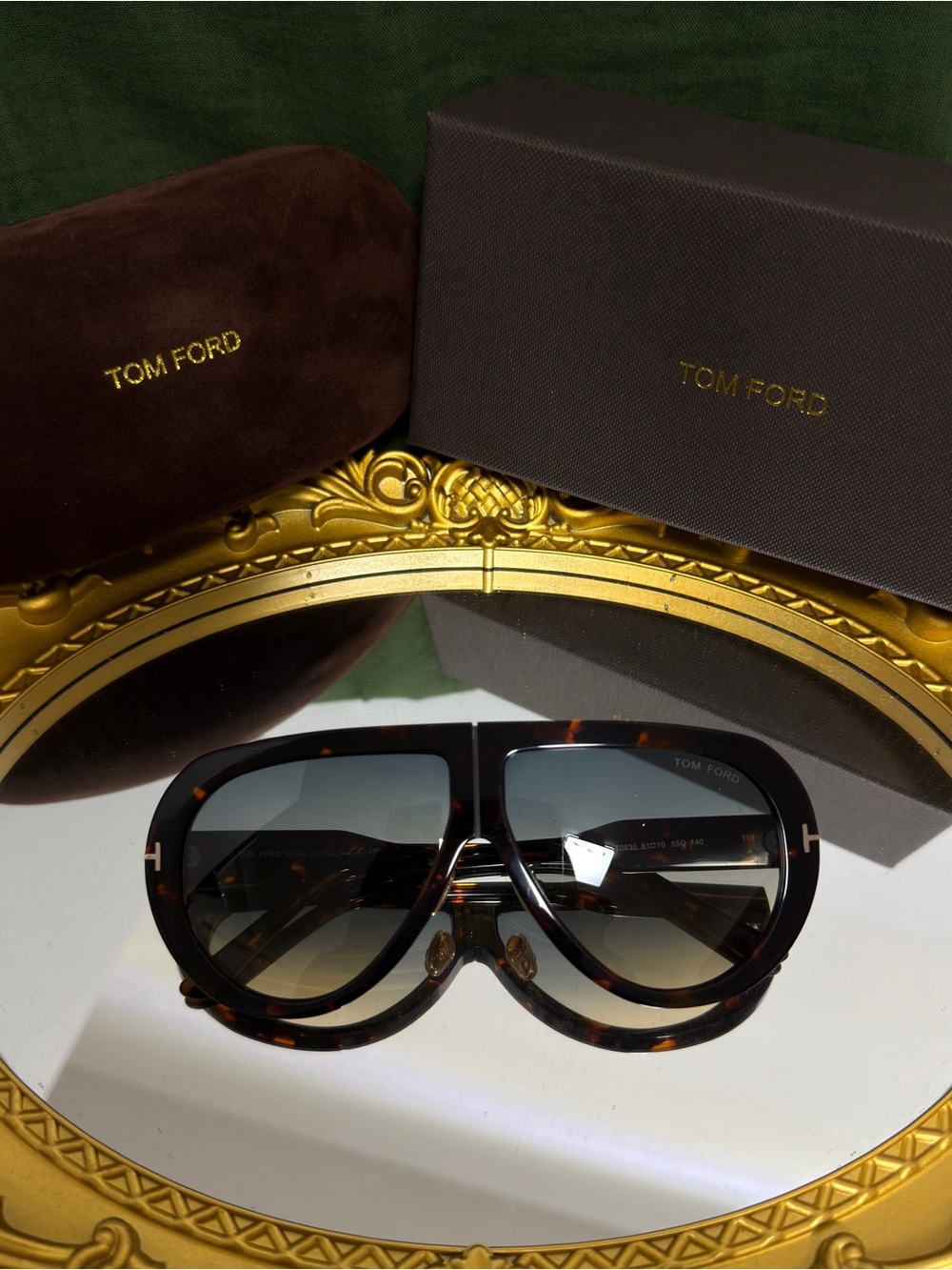 Tom Ford Men’s Tortoiseshell Aviator Sunglasses - Brown Gradient
